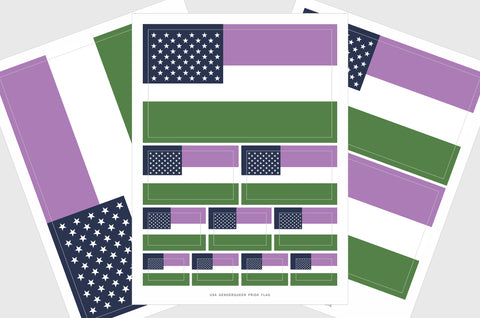 United States, USA Genderqueer Pride Flag Stickers