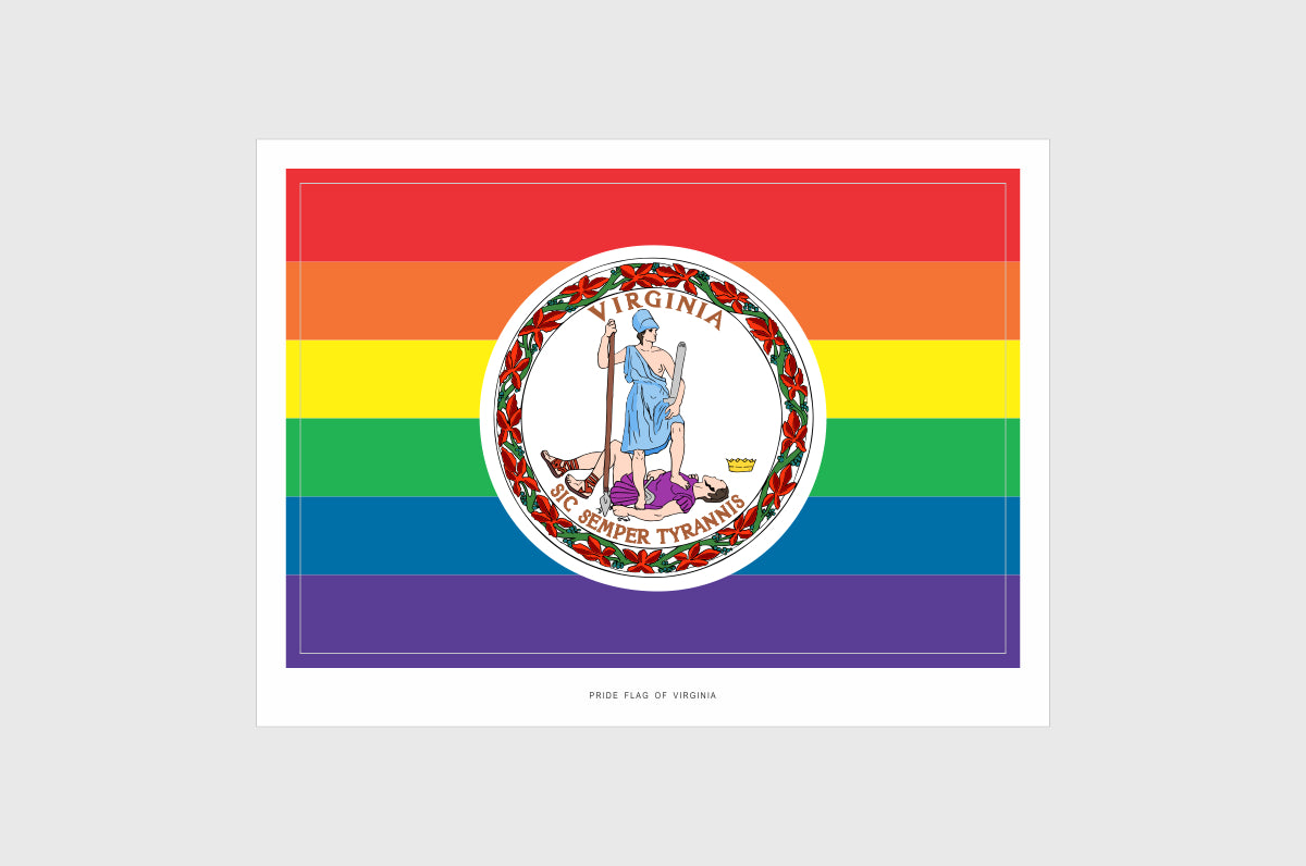 Virginia LGBTQ Pride Flag Stickers