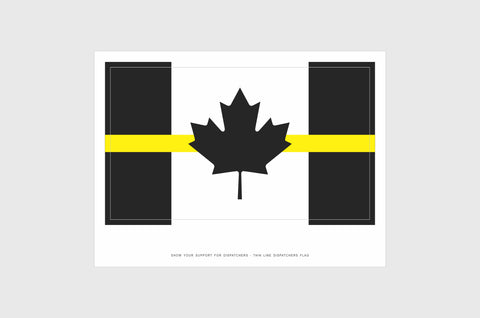 Canada Thin Yellow Line Flag Stickers 911 Dispatcher