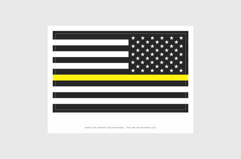 United States, USA Thin Yellow Line Opposing Direction Flag Stickers