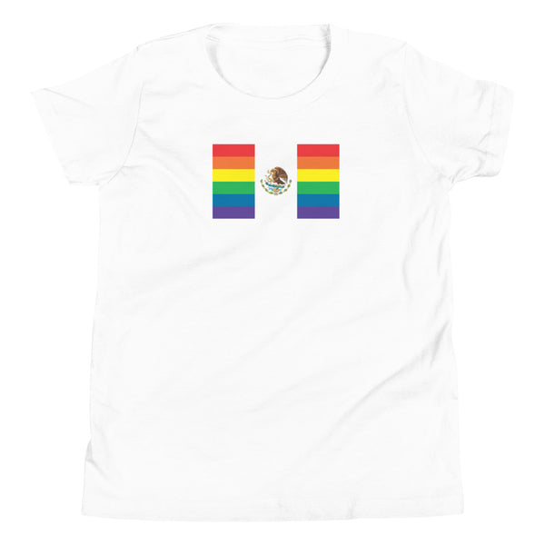 Mexico LGBT Pride Flag Youth Short Sleeve T-Shirt