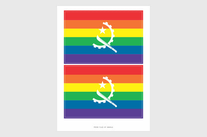 Angola LGBTQ Pride Flag Stickers