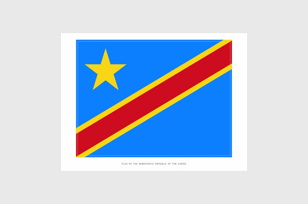 DR Congo Flag Sticker, Weatherproof Vinyl Congolese Flag Stickers