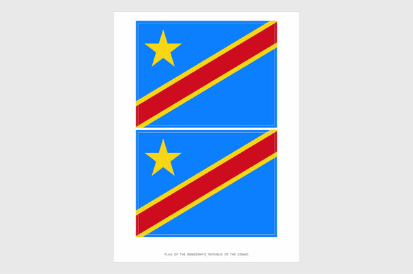 DR Congo Flag Stickers, Democratic Republic of Congo