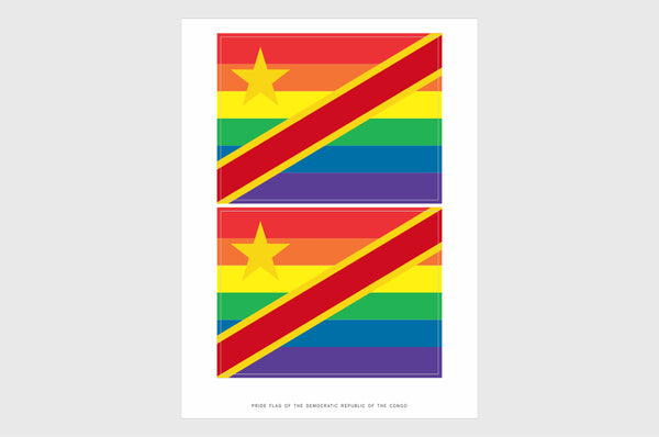 DR Congo LGBTQ Prode Flag Stickers, Democratic Republic of Congo