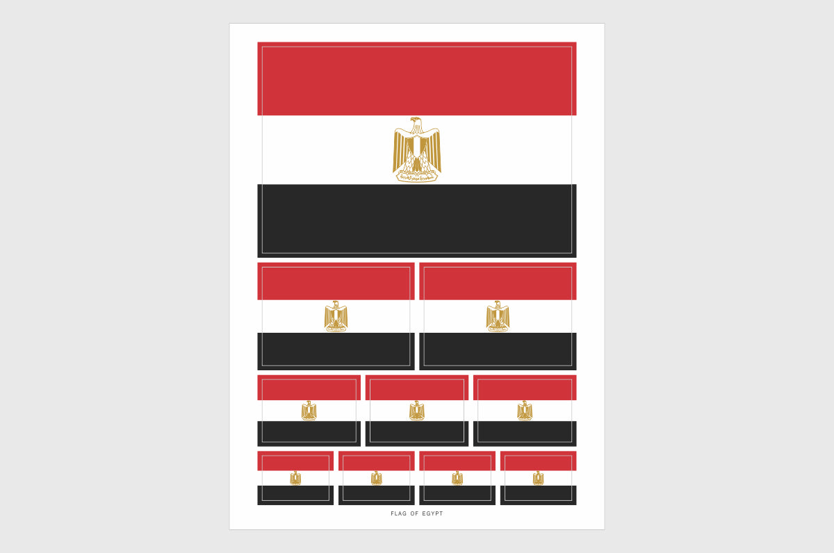 Egypt Flag Sticker, Weatherproof Vinyl Egyptian Flag Stickers
