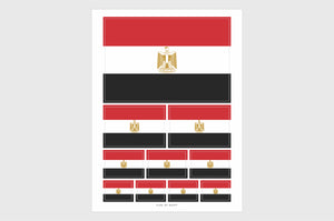 Egypt Flag Sticker, Weatherproof Vinyl Egyptian Flag Stickers