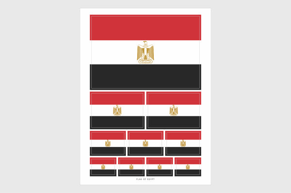 Egypt Flag Sticker, Weatherproof Vinyl Egyptian Flag Stickers