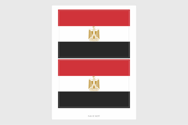 Egypt Flag Sticker, Weatherproof Vinyl Egyptian Flag Stickers