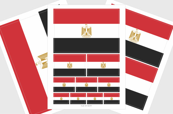 Egypt Flag Sticker, Weatherproof Vinyl Egyptian Flag Stickers