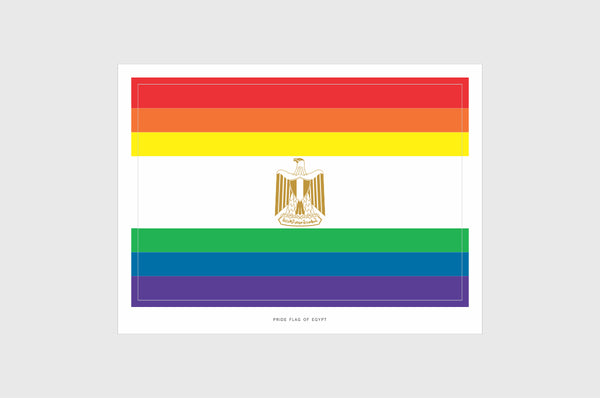 Egypt LGBTQ Pride Flag Sticker, Weatherproof Vinyl Pride Flag Stickers