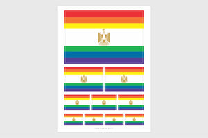 Egypt LGBTQ Pride Flag Sticker, Weatherproof Vinyl Pride Flag Stickers