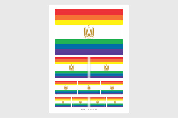 Egypt LGBTQ Pride Flag Sticker, Weatherproof Vinyl Pride Flag Stickers