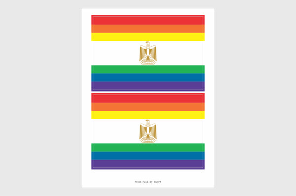 Egypt LGBTQ Pride Flag Sticker, Weatherproof Vinyl Pride Flag Stickers