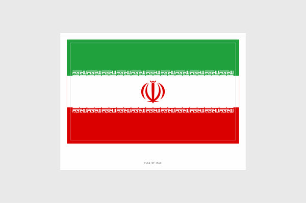Iran Flag Sticker, Weatherproof Vinyl Iranian Flag Stickers
