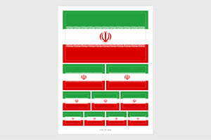 Iran Flag Sticker, Weatherproof Vinyl Iranian Flag Stickers