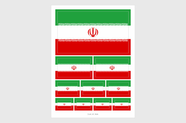 Iran Flag Sticker, Weatherproof Vinyl Iranian Flag Stickers