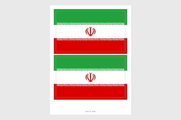 Iran Flag Sticker, Weatherproof Vinyl Iranian Flag Stickers
