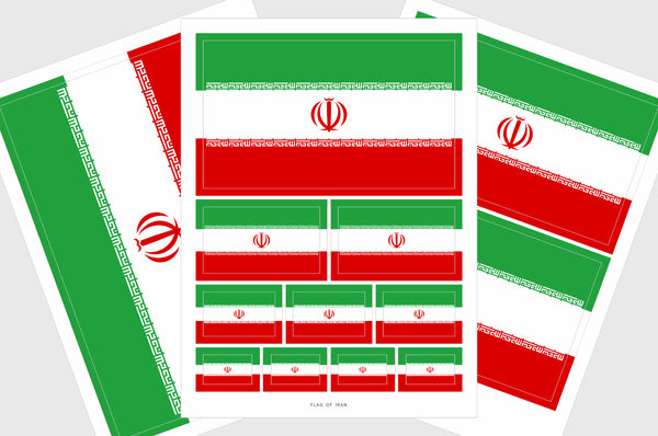 Iran Flag Sticker, Weatherproof Vinyl Iranian Flag Stickers