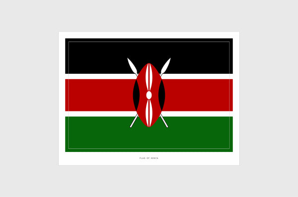 Kenya Flag Sticker, Weatherproof Vinyl Kenyan Flag Stickers