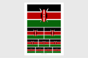 Kenya Flag Sticker, Weatherproof Vinyl Kenyan Flag Stickers