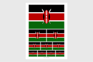 Kenya Flag Sticker, Weatherproof Vinyl Kenyan Flag Stickers