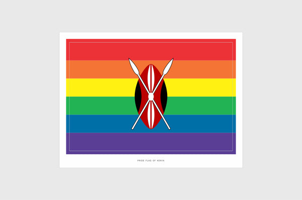 Kenya LGBTQ Pride Flag Sticker, Weatherproof Vinyl Kenyan Flag Stickers