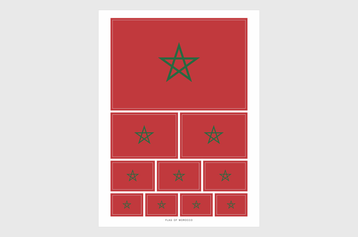 Morocco Flag Stickers