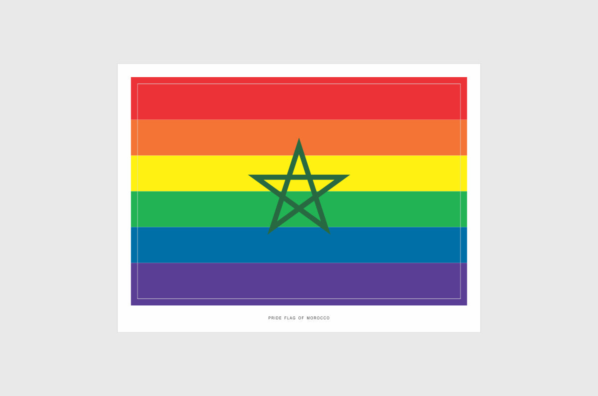 Morocco LGBTQ Pride Flag Stickers