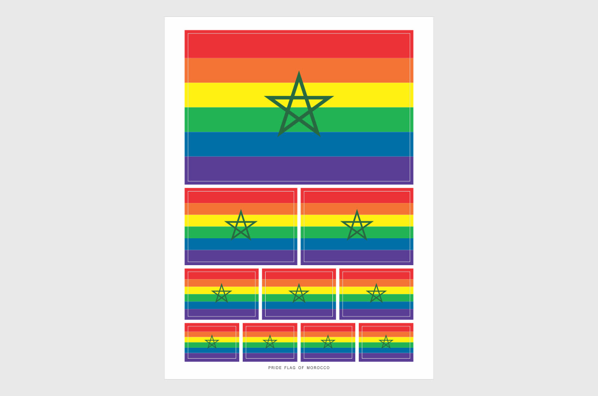 Morocco LGBTQ Pride Flag Stickers