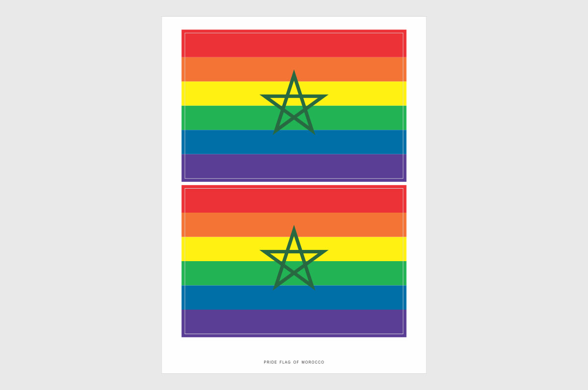 Morocco LGBTQ Pride Flag Stickers