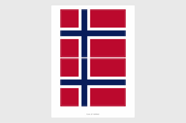 Norway Flag Sticker, Weatherproof Vinyl Norwegian Flag Stickers