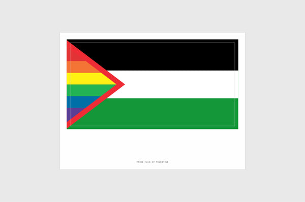 Palestine LGBTQ Flag Sticker, Palestinian Pride Flag Stickers