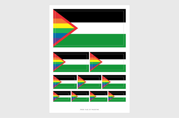 Palestine LGBTQ Pride Flag Stickers