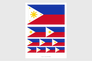 Philippines Flag Sticker, Weatherproof Vinyl Filipino Flag Stickers