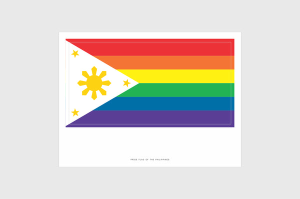 Philippines LGBTQ Flag Sticker, Weatherproof Vinyl Filipino Flag Stickers
