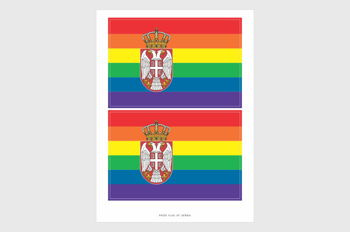 Serbia LGBTQ Pride Flag Stickers