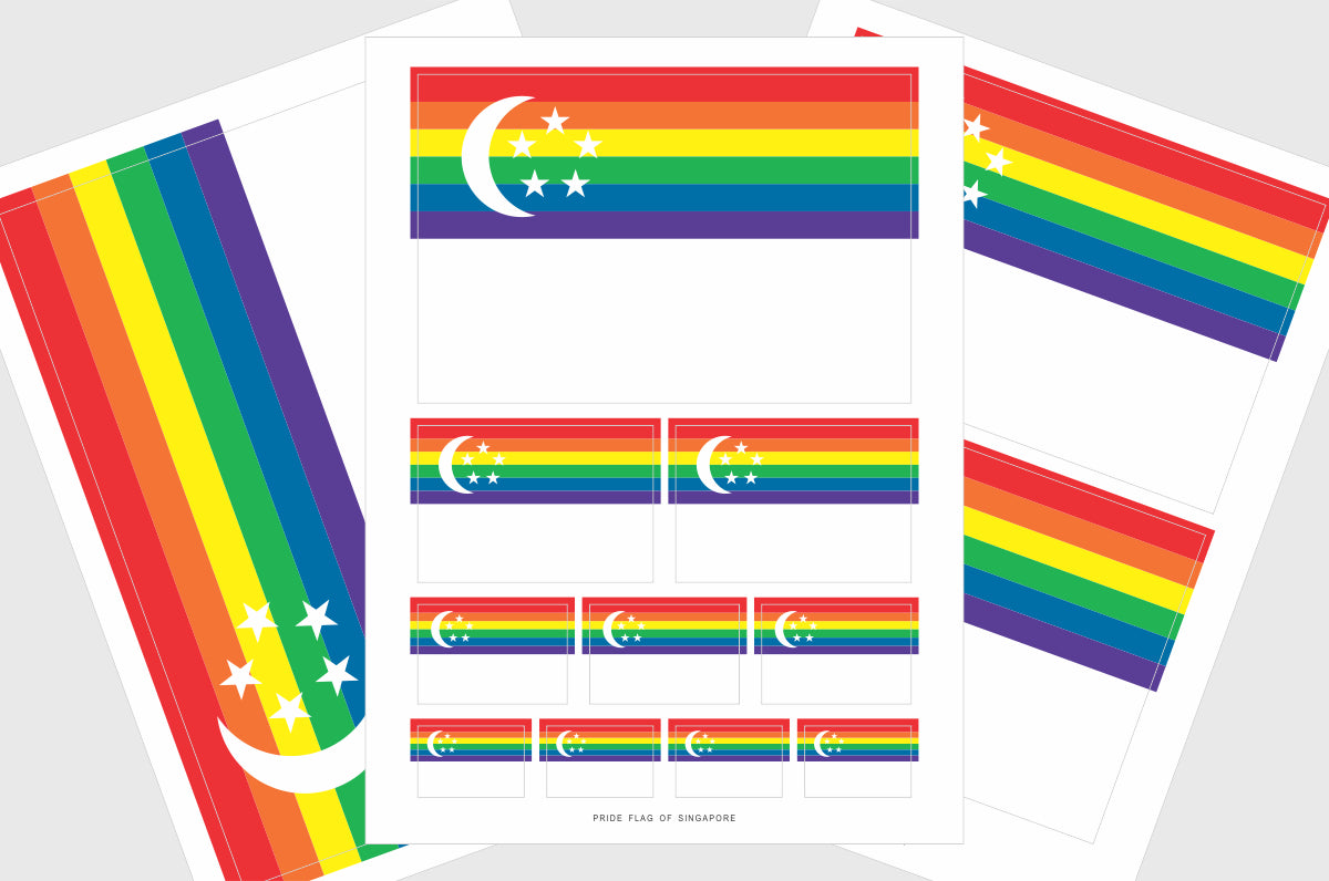 Singapore LGBTQ Pride Flag Stickers