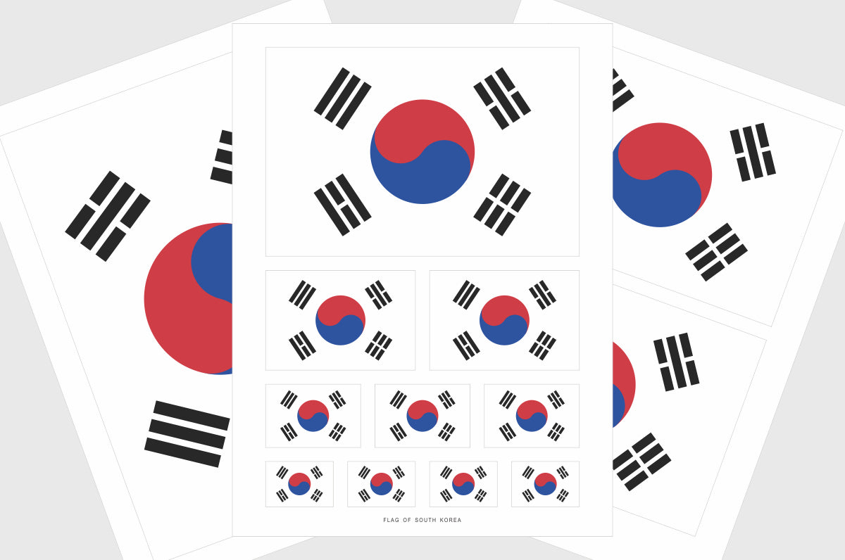 South Korea Flag Stickers