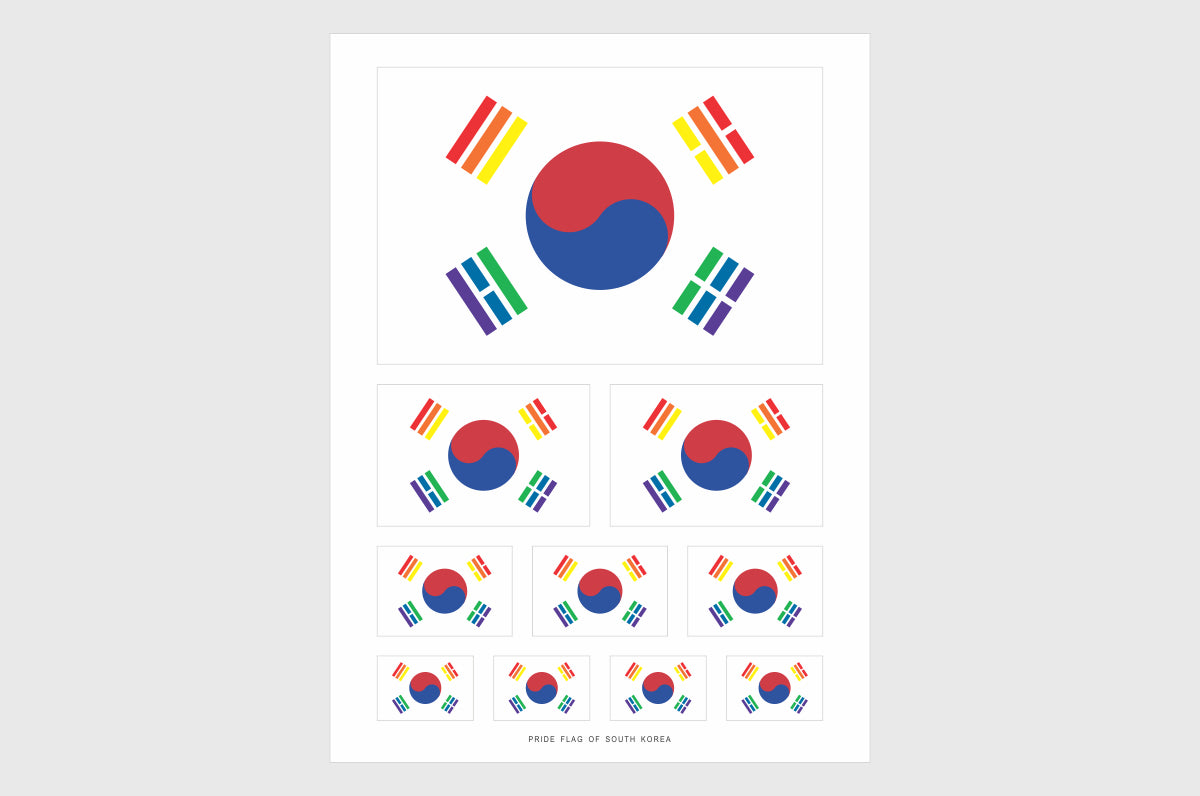 South Korea LGBTQ Pride Flag Stickers