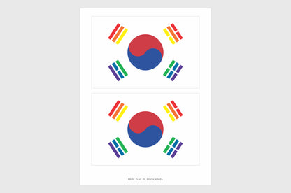South Korea LGBTQ Pride Flag Stickers