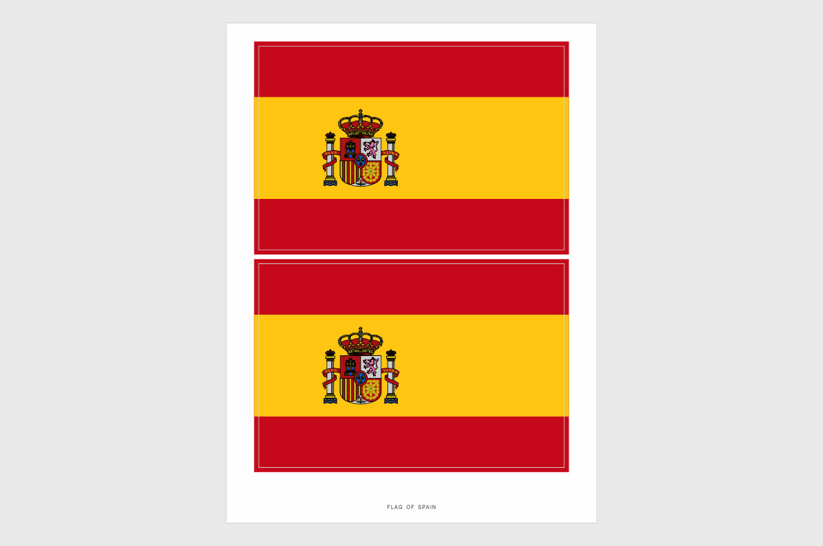 spanish flag stickers 2 in a sheet