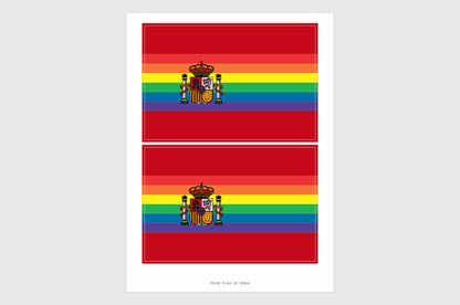 spain lgbtq flag stickers 2 on a sheet