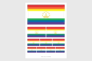 Tajikistan LGBTQ Pride Flag Stickers