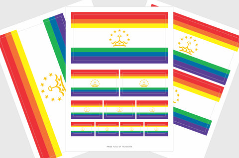 Tajikistan LGBTQ Pride Flag Stickers