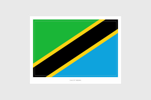 Tanzania Flag Sticker, Weatherproof Vinyl Tanzanian Flag Stickers