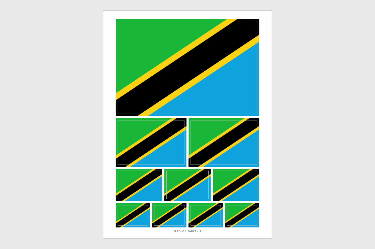 Tanzania Flag Sticker, Weatherproof Vinyl Tanzanian Flag Stickers