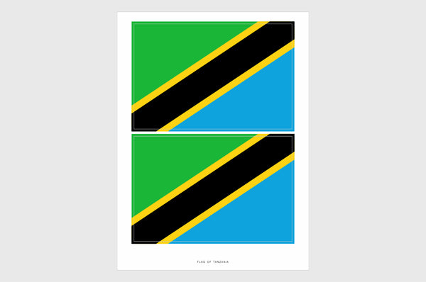 Tanzania Flag Sticker, Weatherproof Vinyl Tanzanian Flag Stickers