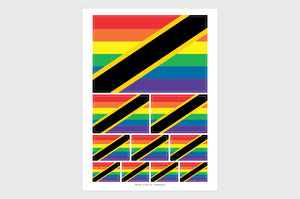 Tanzania LGBTQ Flag Sticker, Tanzanian Pride Flag Stickers