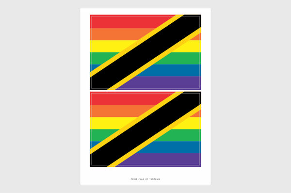 Tanzania LGBTQ Flag Sticker, Tanzanian Pride Flag Stickers